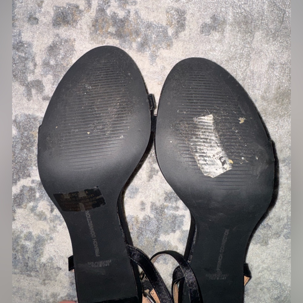 French Connection Tessa Black Ankle-Strap Stiletto Heels Sexy Minimalist - Picture 4 of 5